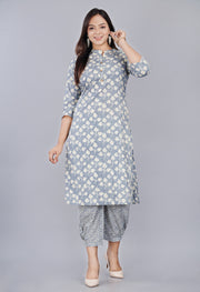 yellow ,pink,rama,grey kurti afghani pant set