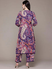 Women Paisley Printed Regular Kurta with Trousers