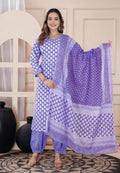 purple straight v-neck kurta