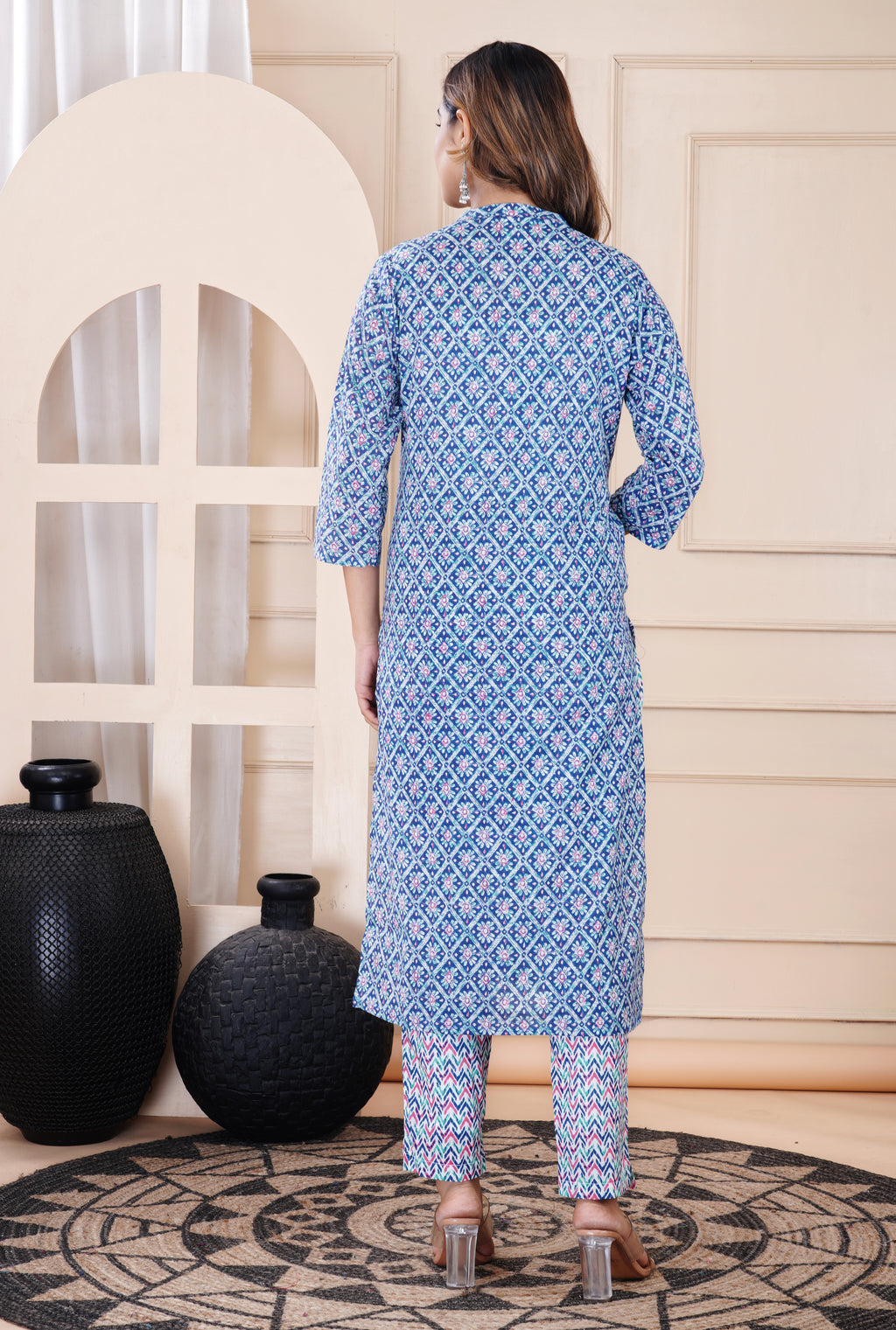 Blue collared neck kurti