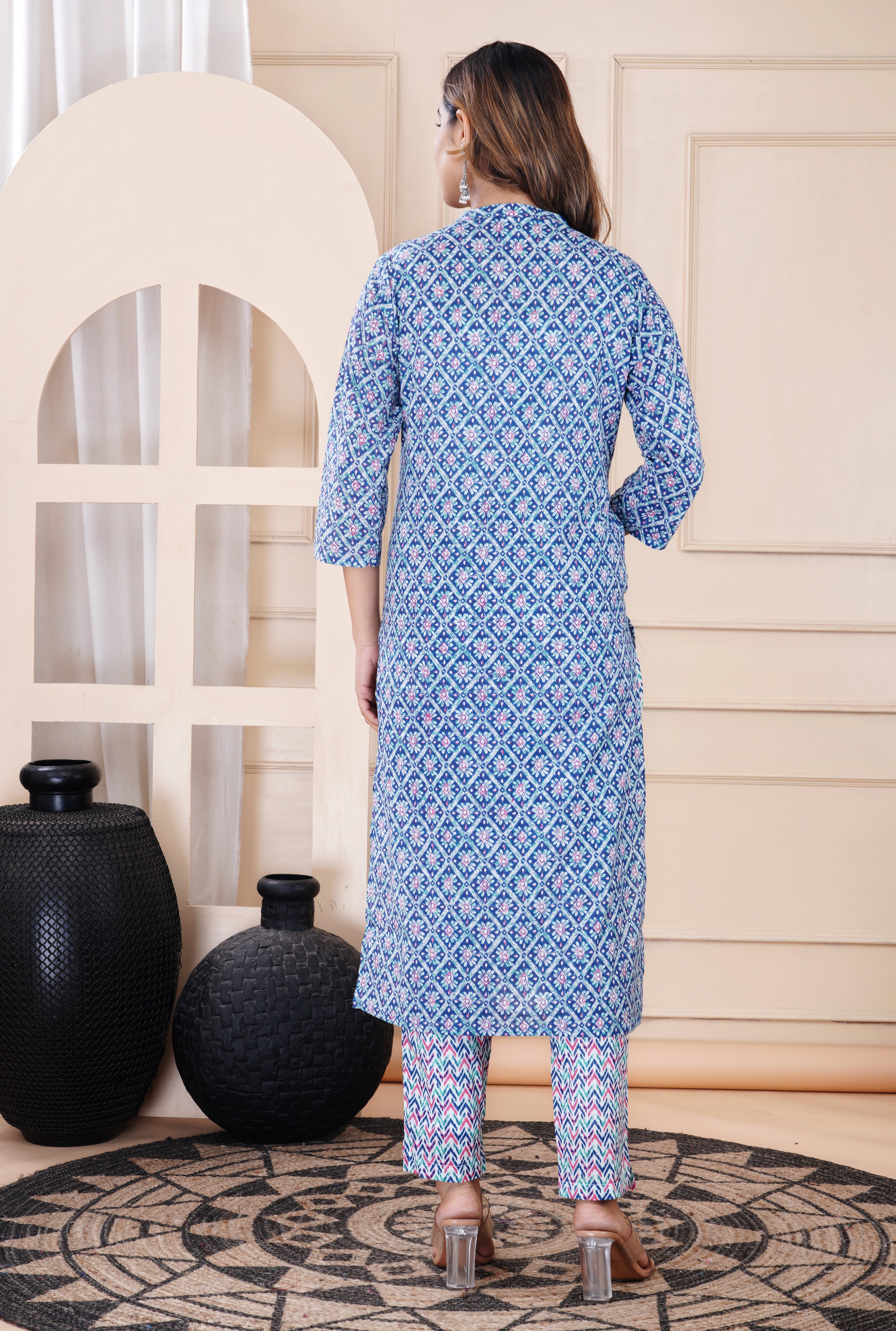 Blue collared neck kurti