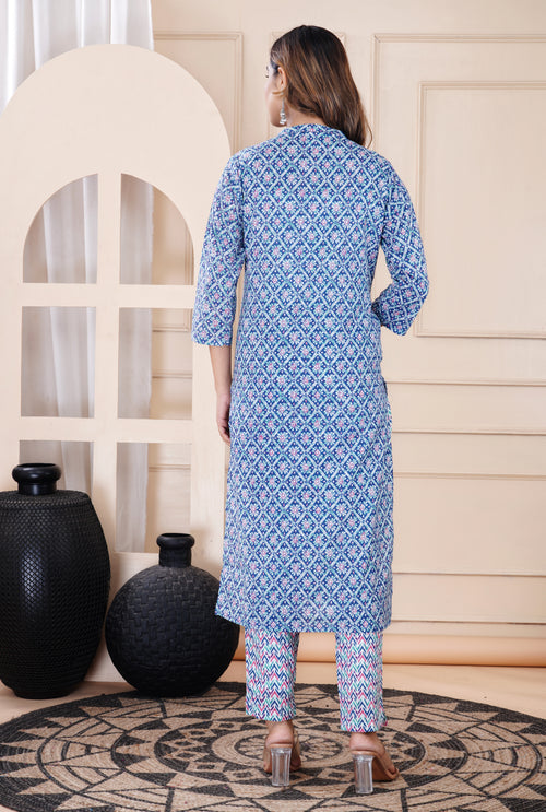 Blue collared neck kurti