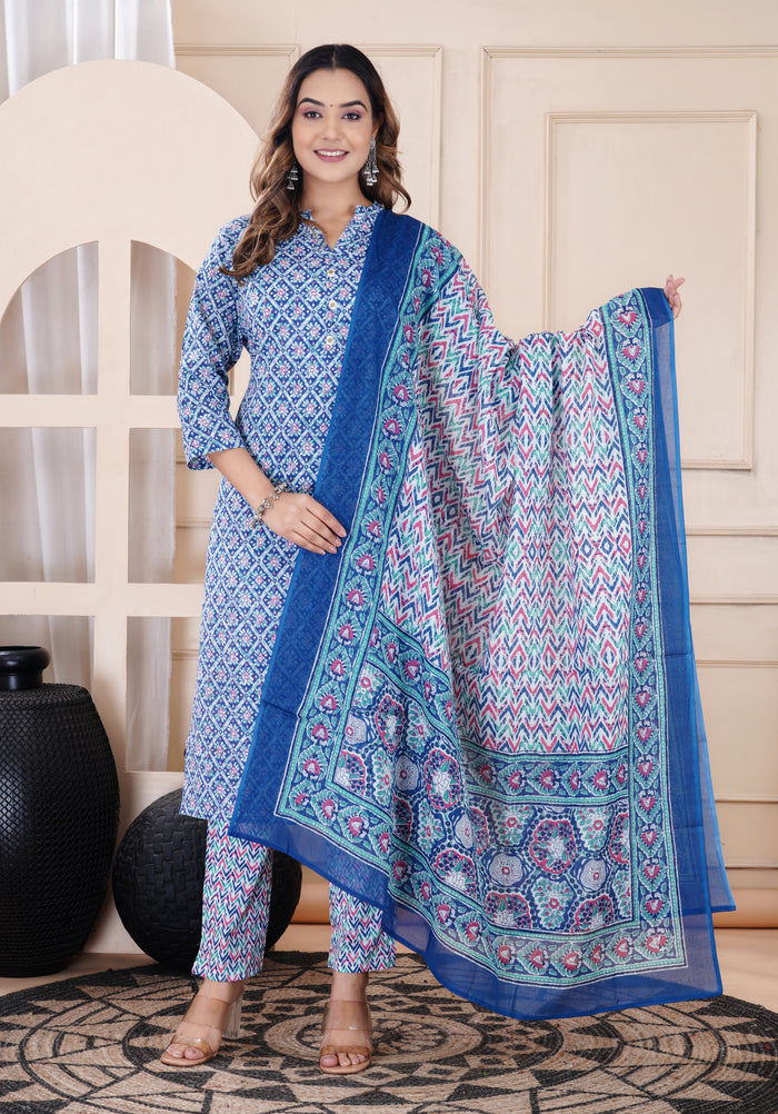 Blue collared neck kurti