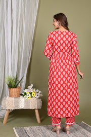 Red Naira Kurti pand dupatta set