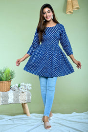 Green Blue Navy peplum top
