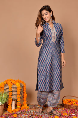 navy,rose gold,grey Kurti pant set