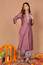 navy,rose gold,grey Kurti pant set