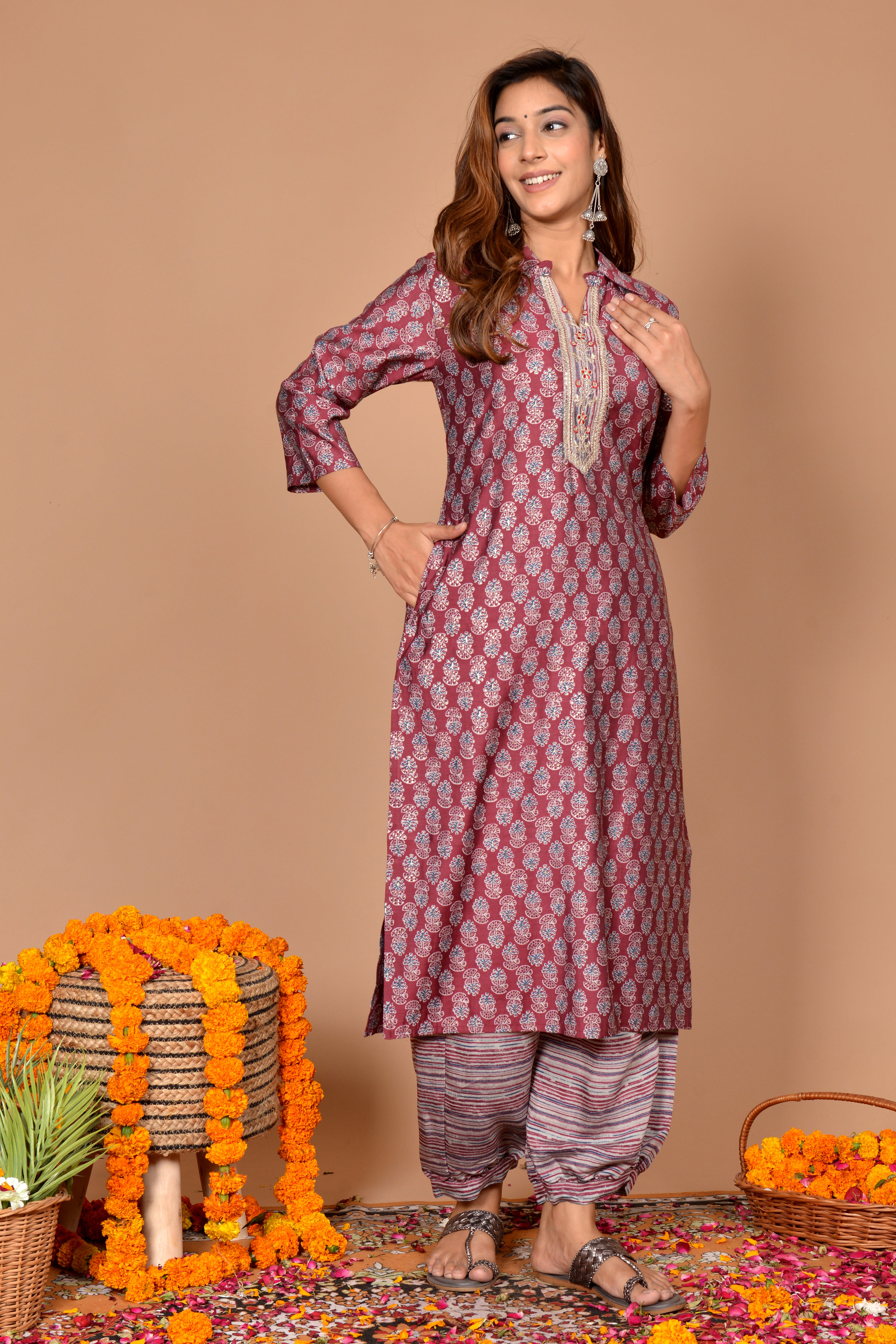 navy,rose gold,grey Kurti pant set