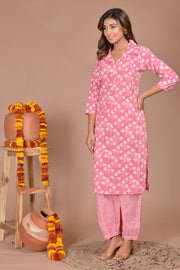 Pink Kurtis with afghani pant