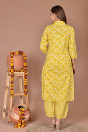 yellow ,pink,rama,grey kurti afghani pant set