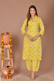 yellow ,pink,rama,grey kurti afghani pant set