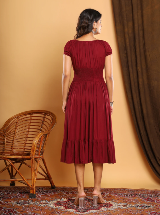Rajools Solid Viscose Rayon A-line Kurta for Women