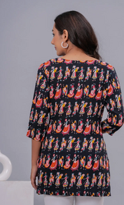 Rajools Printed Cotton Blend Straight Kurta for Women