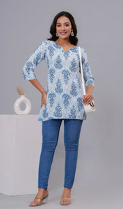 Rajools Printed Cotton Blend Straight Kurta for Women