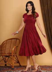 Rajools Solid Viscose Rayon A-line Kurta for Women