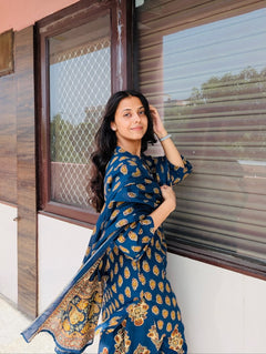 Blue Farsi salwar dupatta set