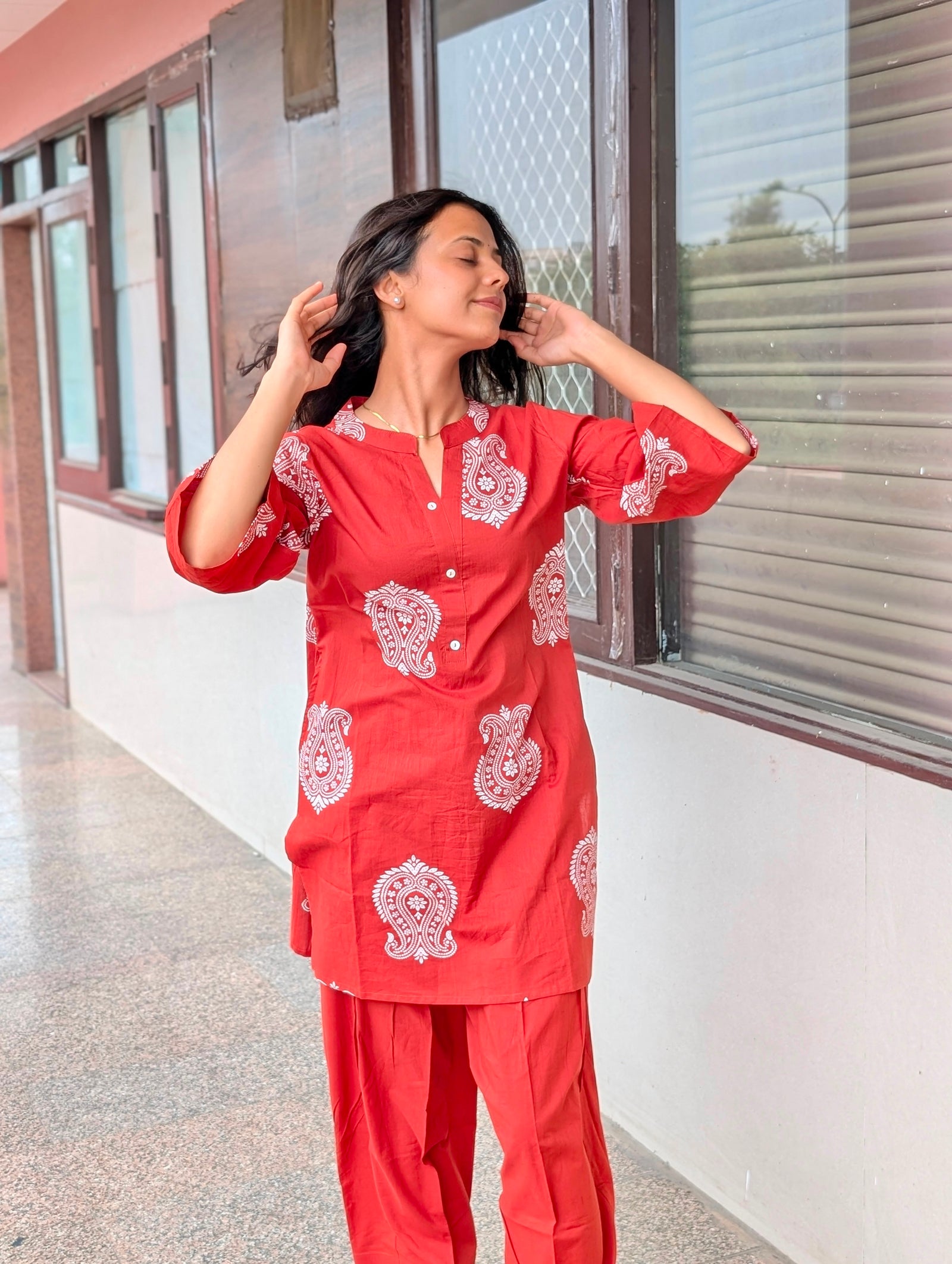 Red Farsi salwar set