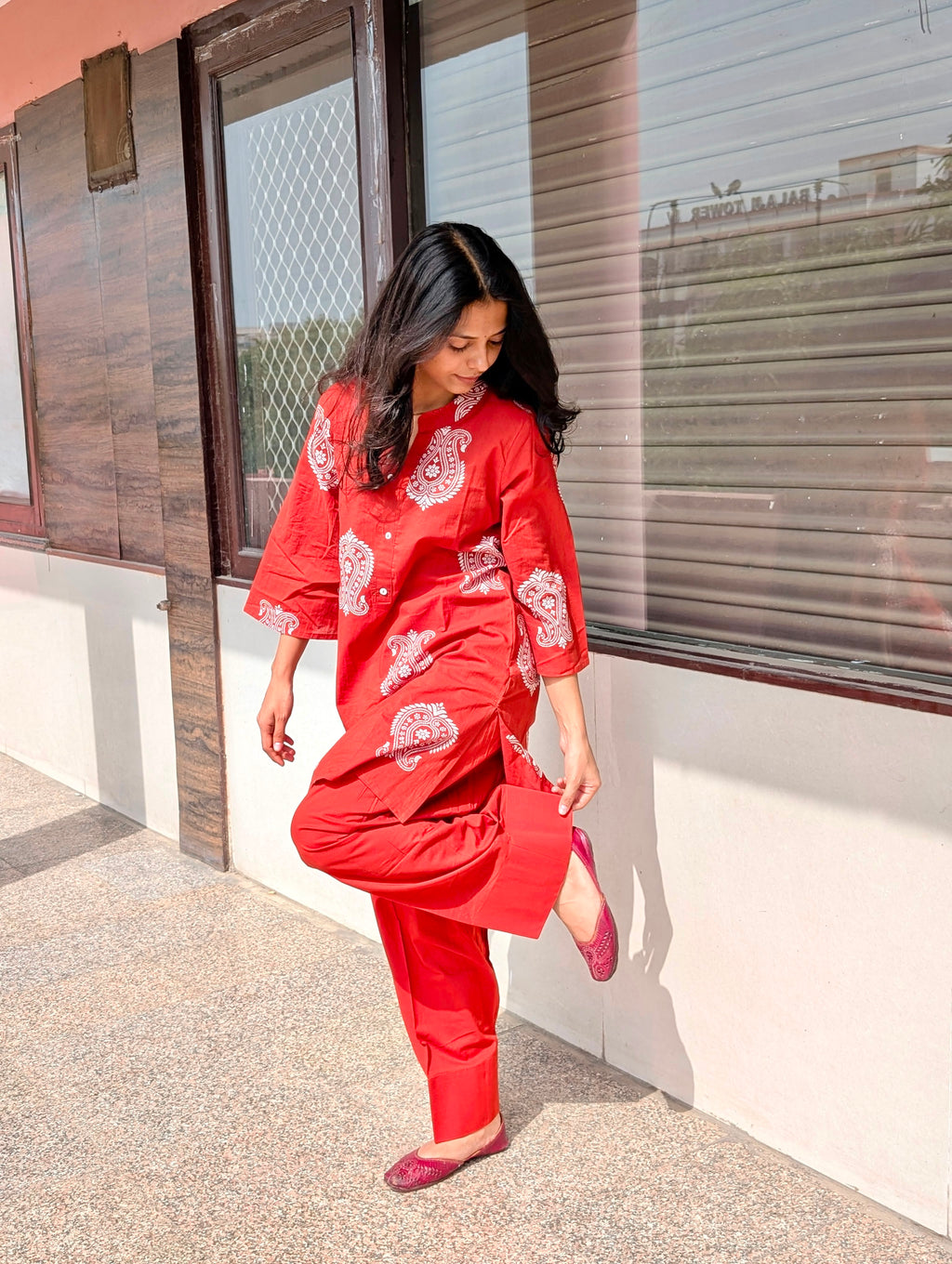 Red Farsi salwar set