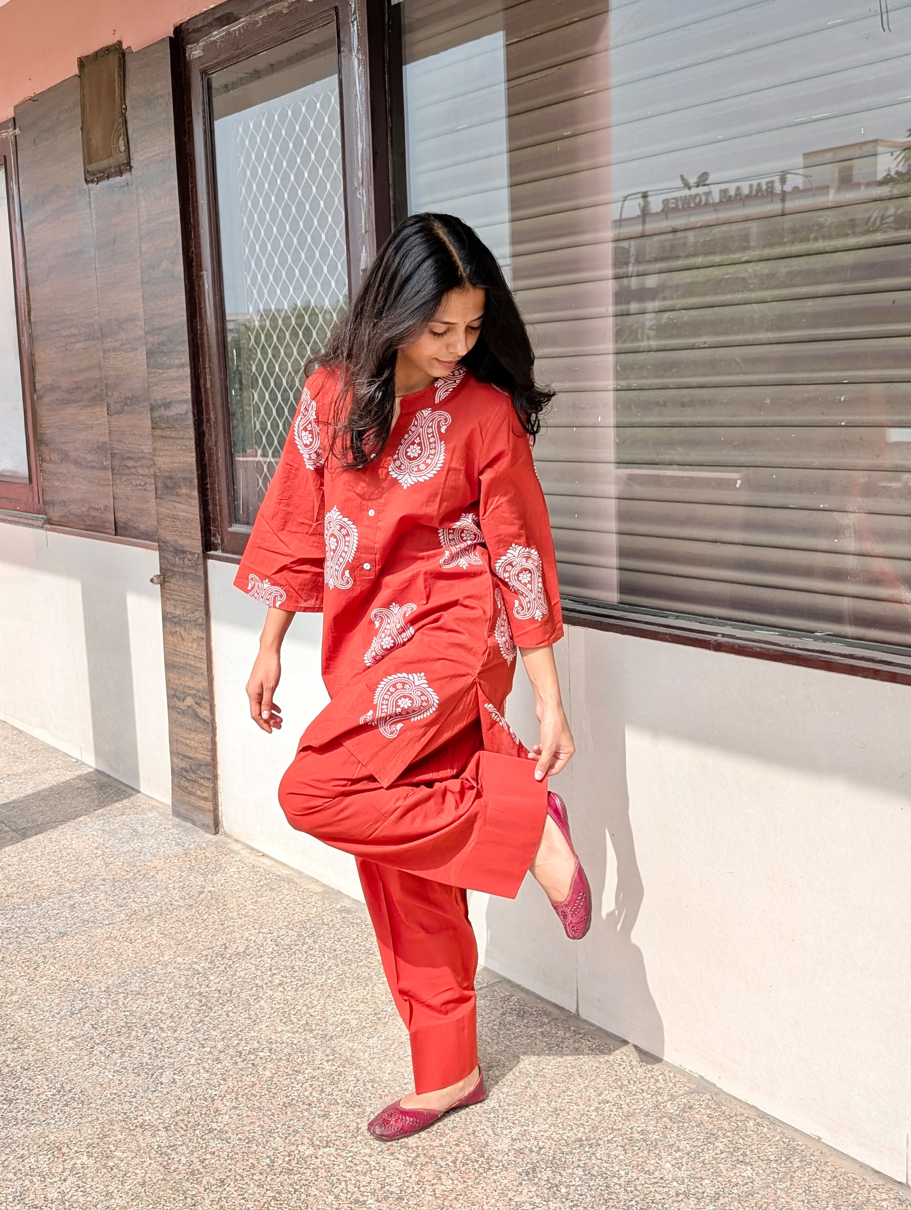 Red Farsi salwar set