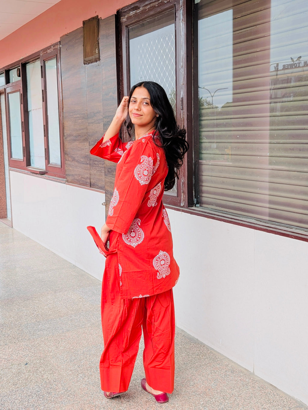 Red Farsi salwar set