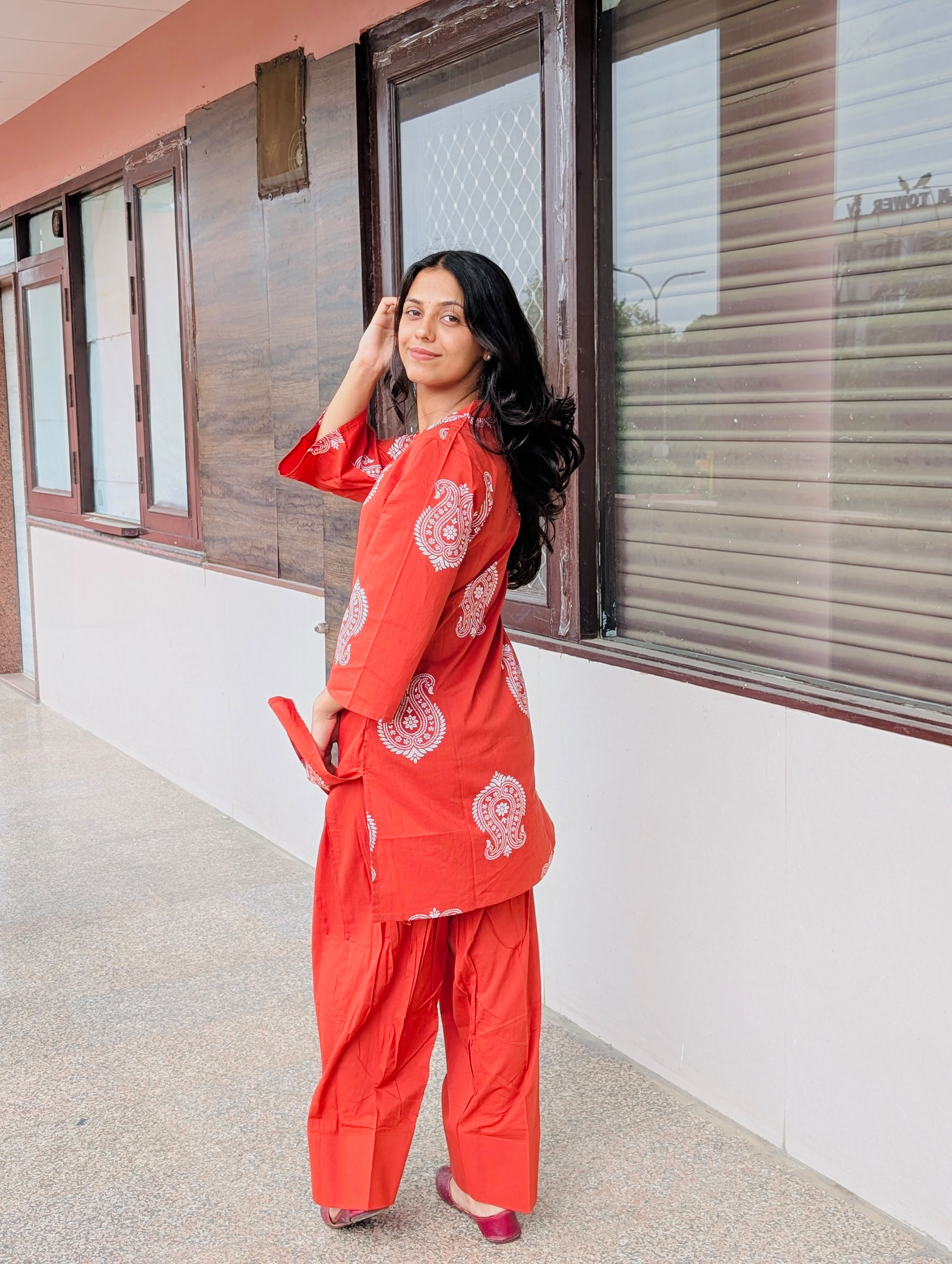 Red Farsi salwar set