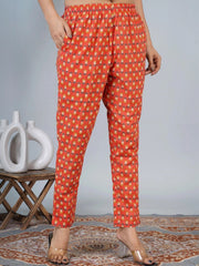 Women Floral Printed Regular Thread Work Pure Cotton Kurta with Trousers & With Dupatta
