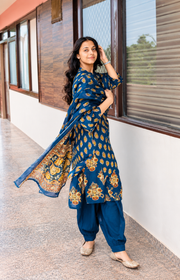 Blue Farsi salwar dupatta set