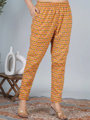 Women Floral Printed Regular Thread Work Pure Cotton Kurta with Trousers & With Dupatta