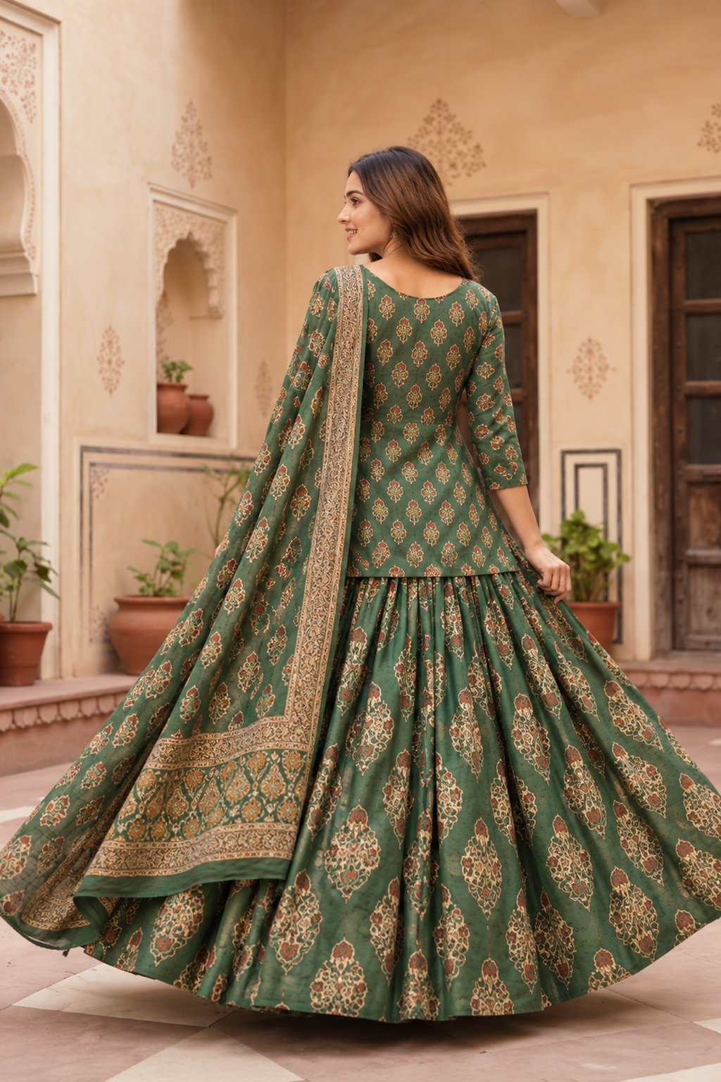 Printed Ready to Wear Lehenga & Blouse With Dupatta